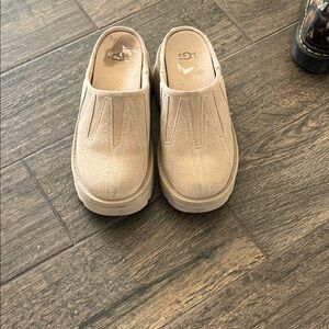 UGG Beige Suede Slip-On Mules
